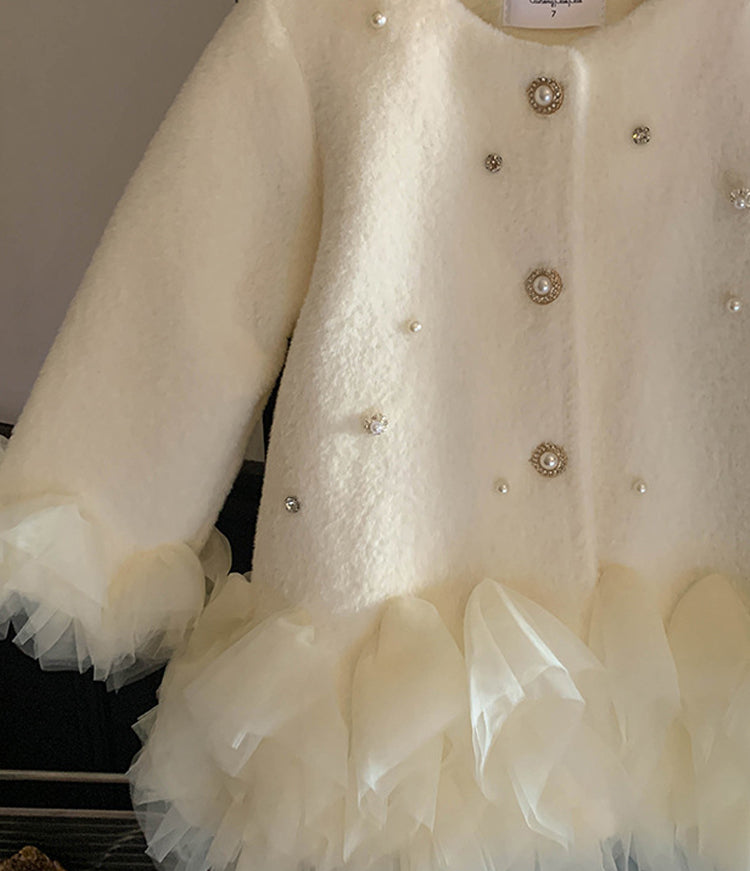 White Pearl-Embellished Jacket - A Statement of Elegance